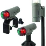 All-Craft Battery Operated LED Portable Nav Light Kit with Threaded Pole - Marine Gray