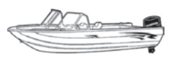 Sun-DURA Aluminum Fishing w/ High Windshield Mounted Forward I/O Extra Wide Cover