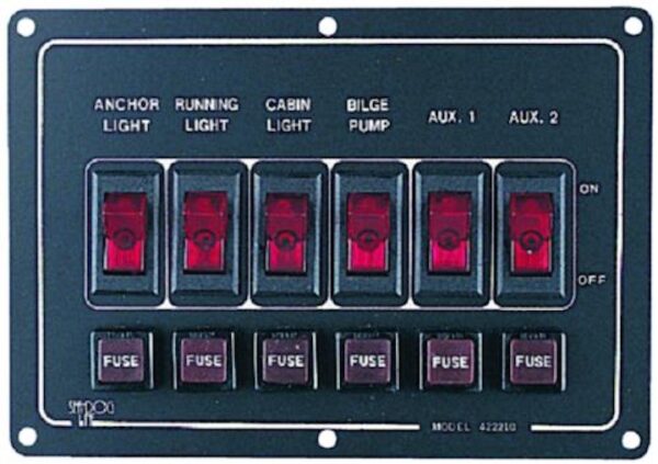 Illuminated 6-Switch Horizontal Switch Panel
