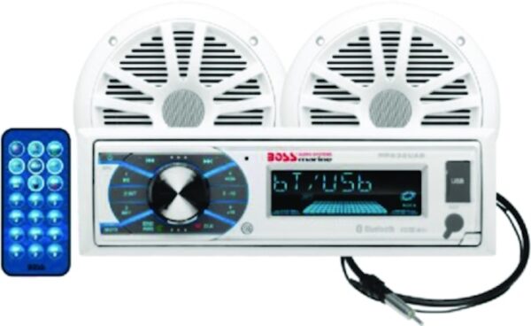Single-Din AM/FM Receiver with 6.5in. Marine Speakers/Antenna