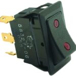 Weather Resistant Rocker Switch with Dependent Pilot Lights