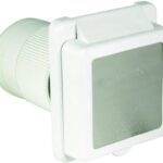 50A 125/250V Power inlet w/ Stainless Steel Trim w/Rear Safety Closure