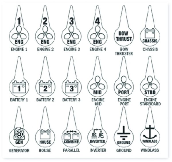 Battery Switch Icon Label Kits