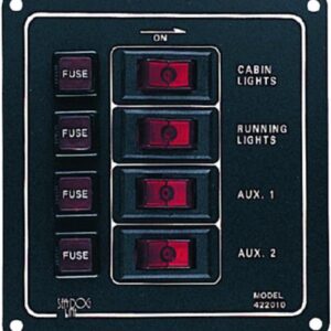 Illuminated 4-Switch Vertical Switch Panel