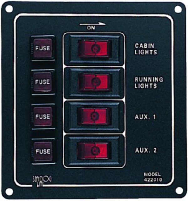 Illuminated 4-Switch Vertical Switch Panel