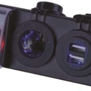 Double Usb and Power Socket Panel with Breaker Switch