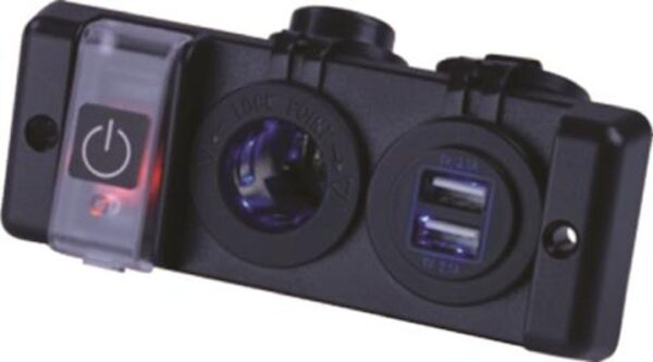 Double Usb and Power Socket Panel with Breaker Switch