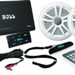 500 Watt/4 Channel Bluetooth Amplifier w/Pair Marine Speakers & USB Cable